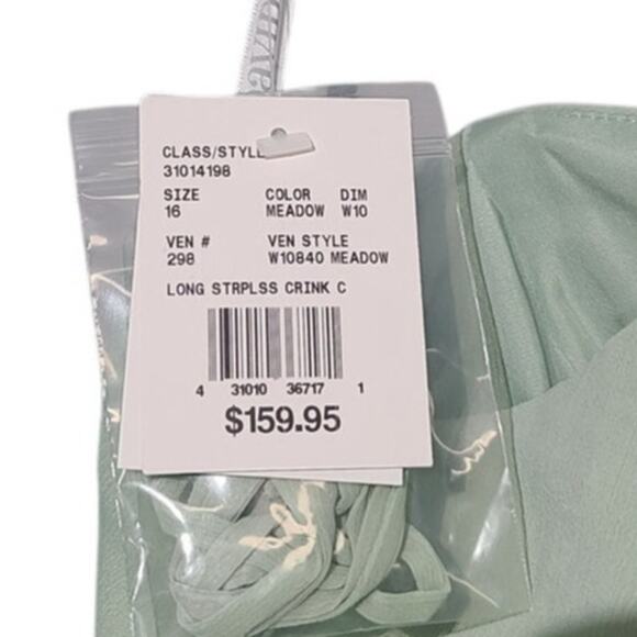 David's Bridal Crinkle Chiffon Dress with Cascade Skirt NWT - Picture 5 of 5